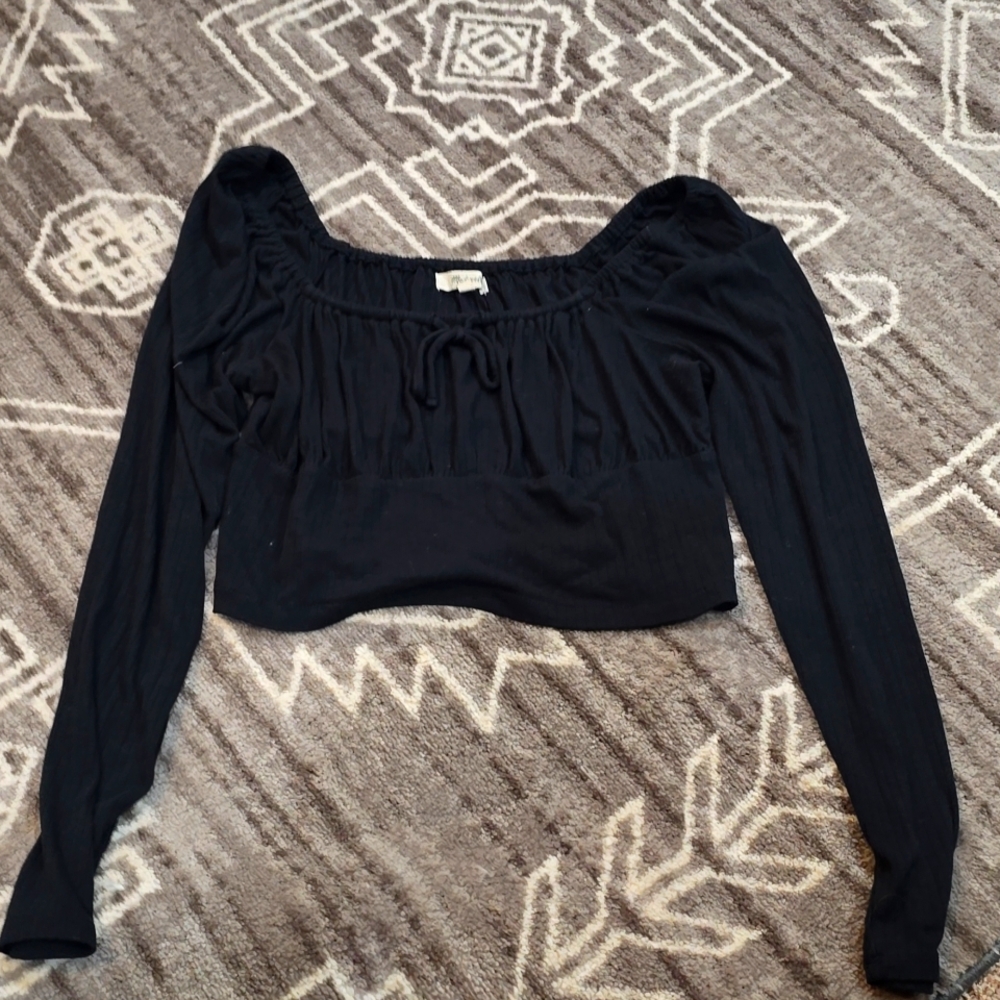 Madewell cropped top long-sleeved size large